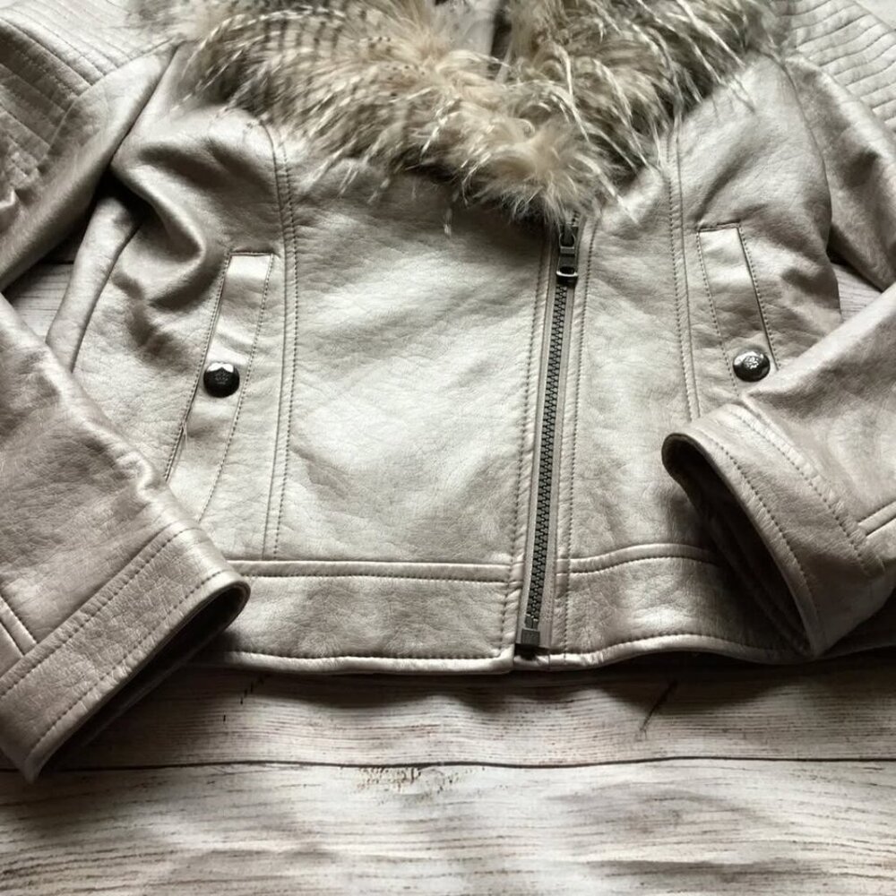 Jessica Simpson Faux Leather Light Pink Jacket Size 14 - Picture 5 of 6